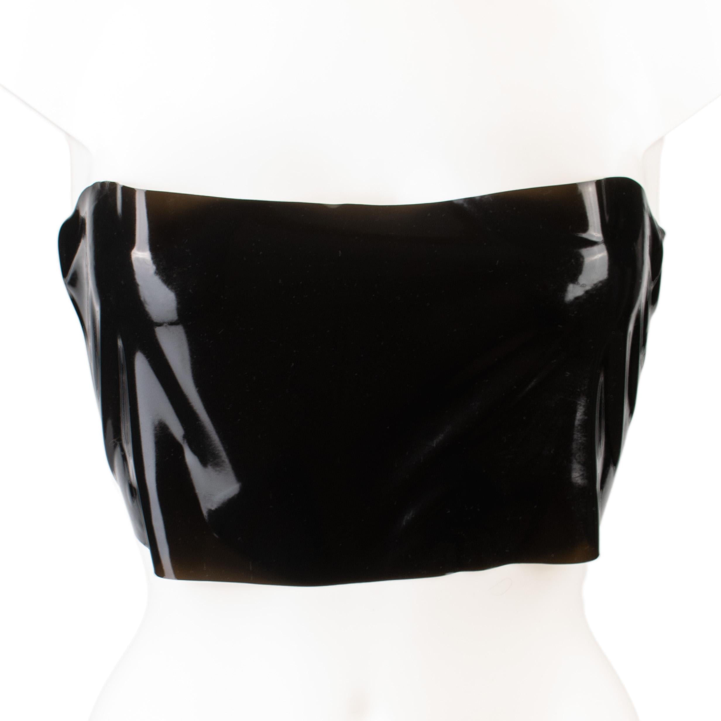 Rubberfashion Latex Oberteil kurz - sexy Latex Bustier - Rubber Boobtube oder knapper Latex Rock